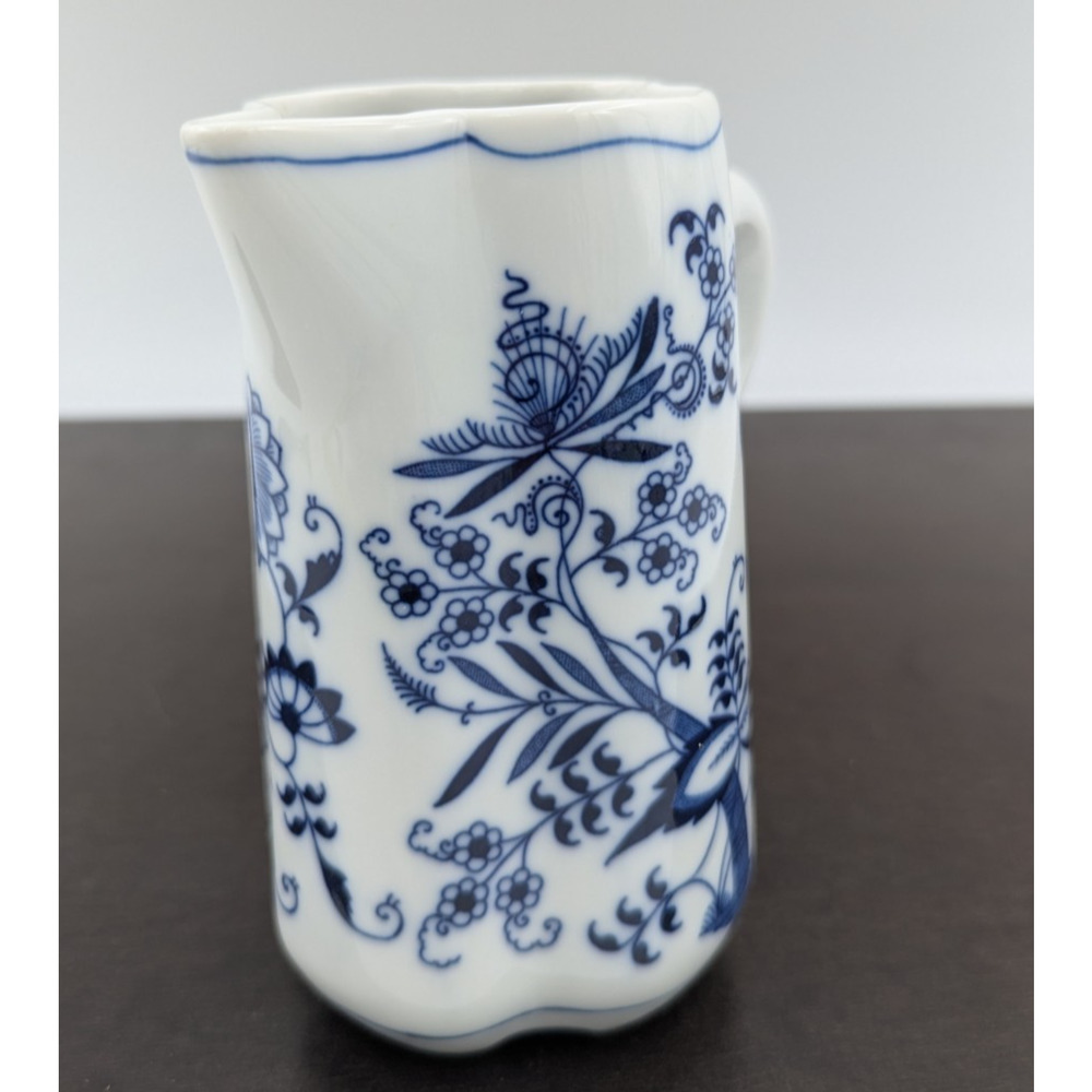 Vintage Blue Danube Blue Onion Jug Pitcher 5.5" Ribbon Banner Mark - Picture 3 of 11